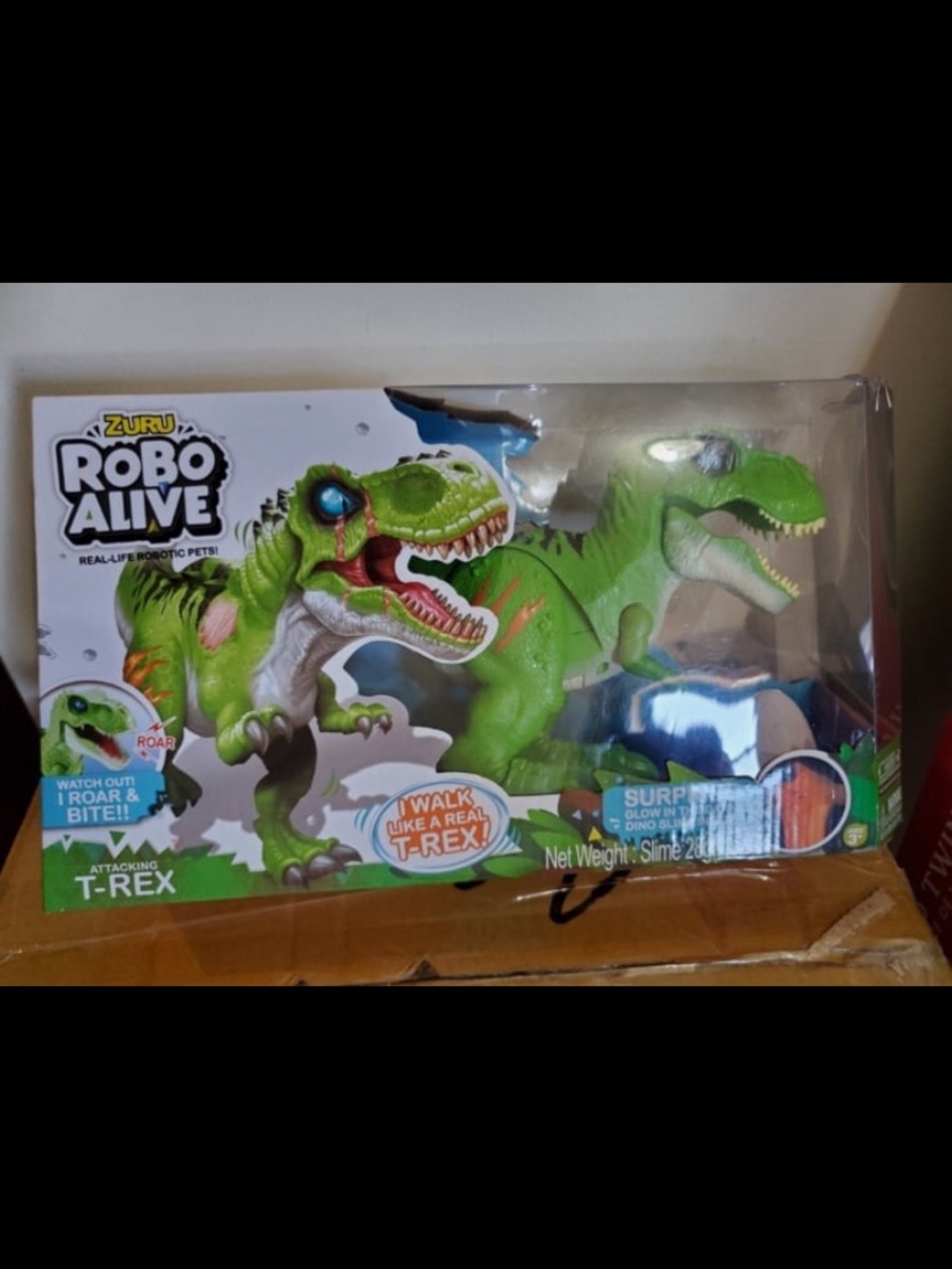 New! ZURU Robo Alive Attacking T-Rex Robotic Toy. Vibrant Green Color.